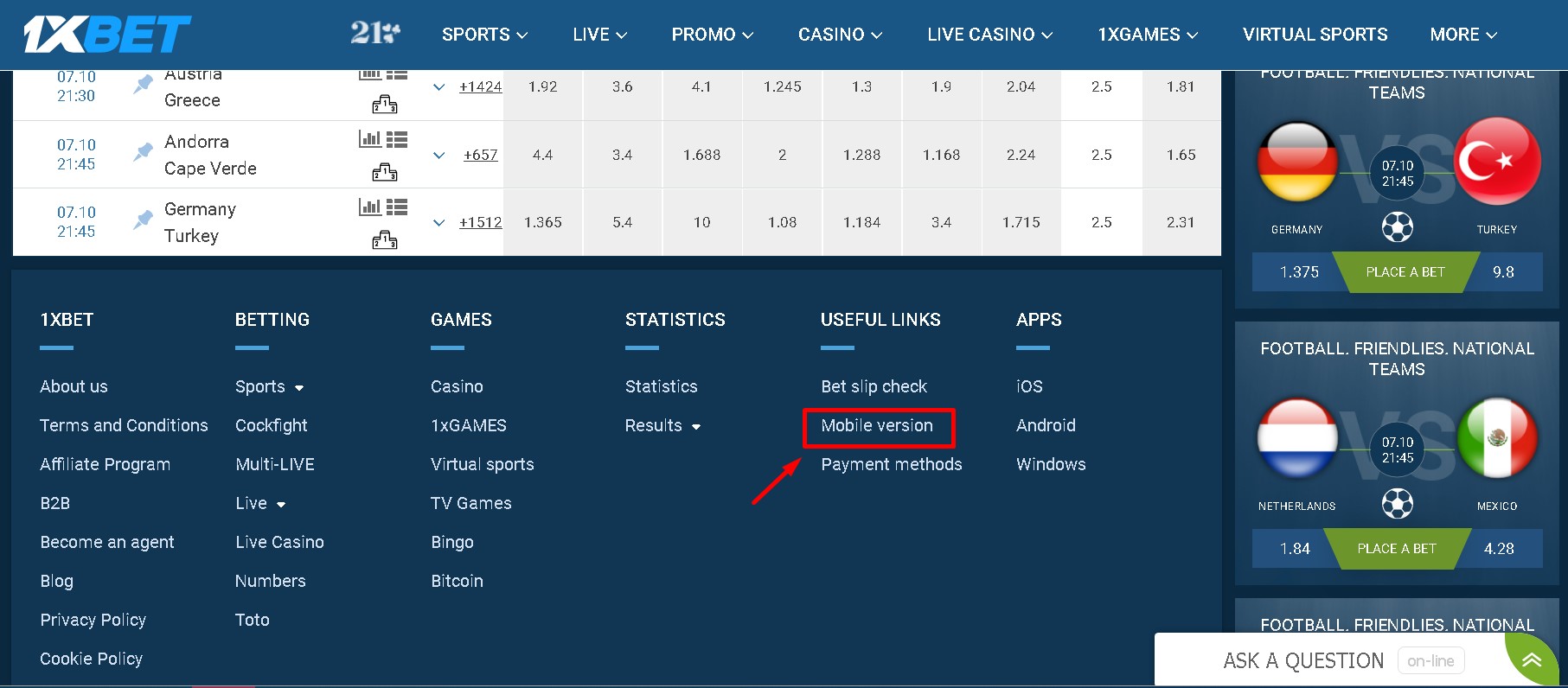 Cкачать 1xbet на андроид, последняя версия.