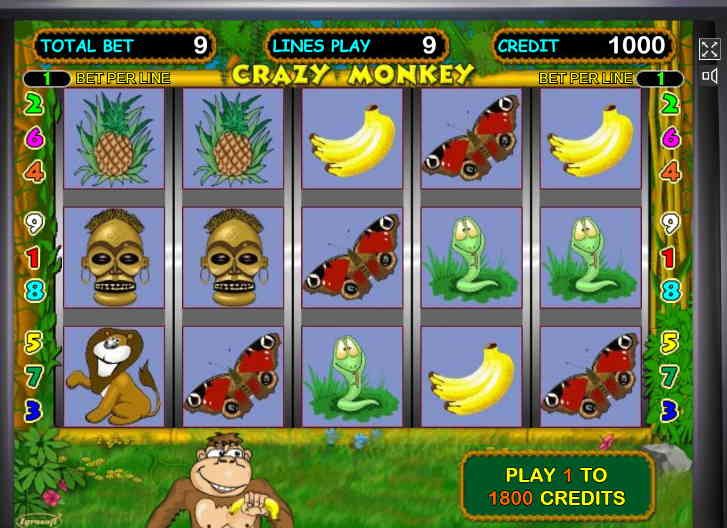 Crazy Monkey Чекнутая обезьяна - игровой автомат Igrosoft