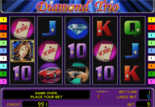 Гровий автомат онлайн Diamond Trio ⋙ Грати в слот казино ПМ Казино